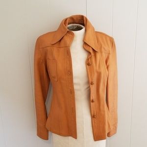 Vintage Coat ladies leather tapered